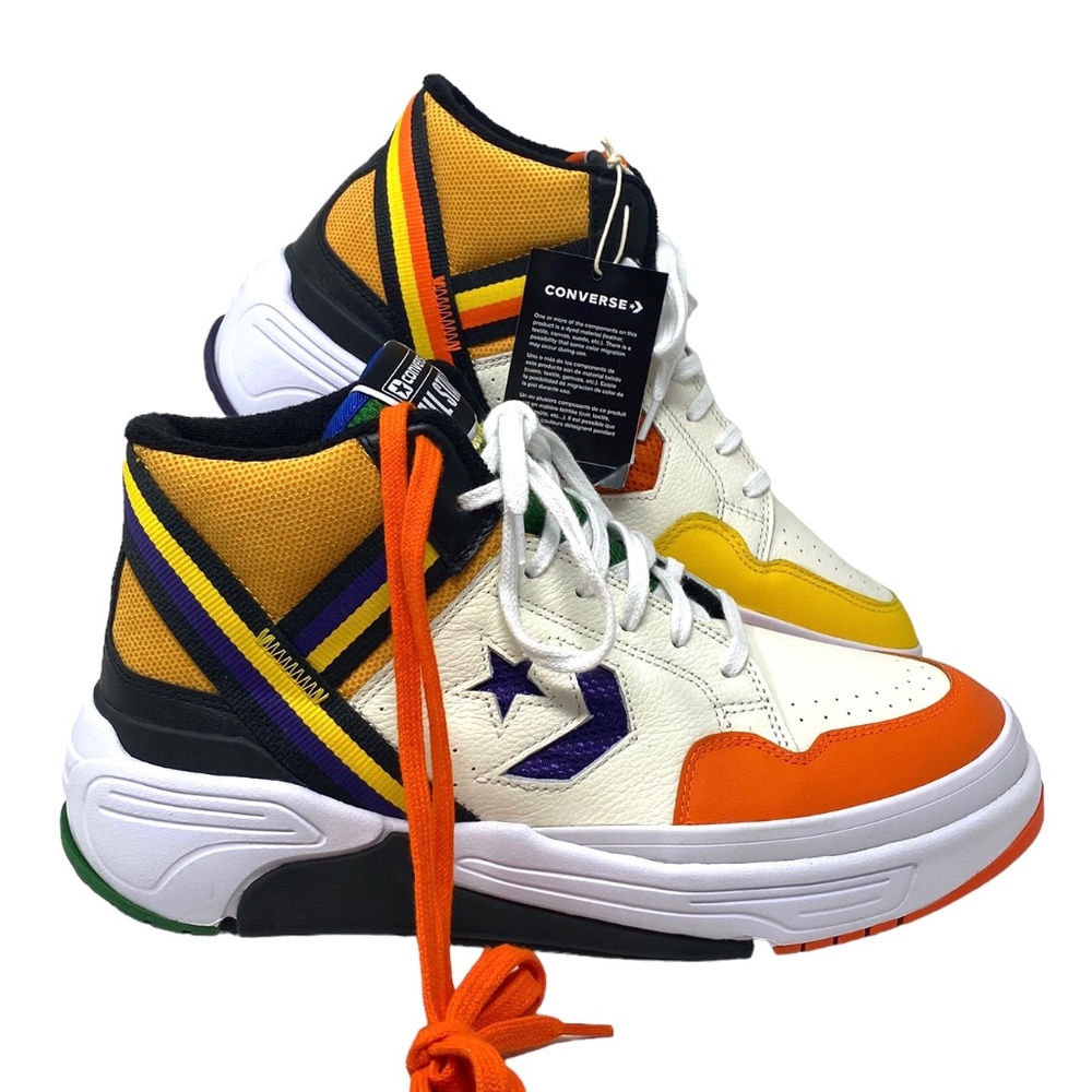 Converse Weapon CX High Top Orange Egret Leather Women's Size Sneakers 172657C